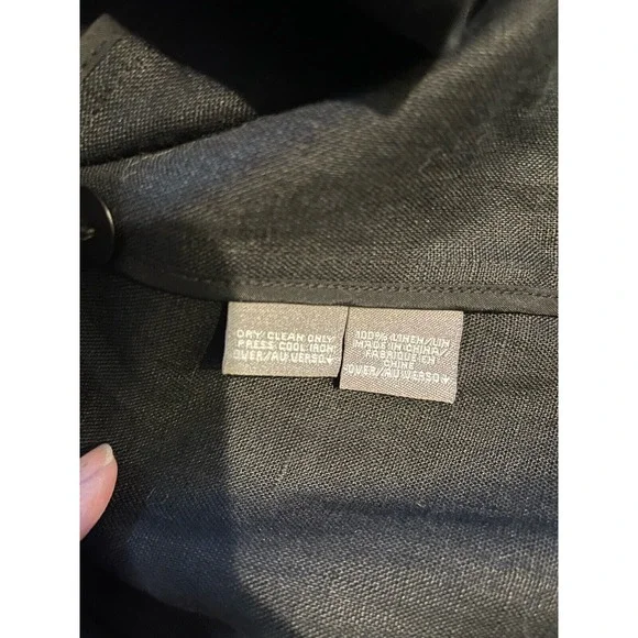 Ellen Tracy Women's Size 6 Black 100% Linen Lightweight Button Up Jacket - Picture 4 of 8